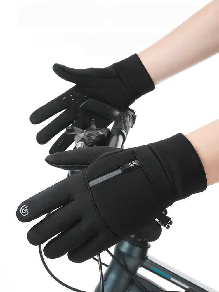 Men Winter Motorcycle Riding Gloves Electric Scooters Fleece Warm Waterproof Touchscreen Nonslip Bike Accessorie J251029