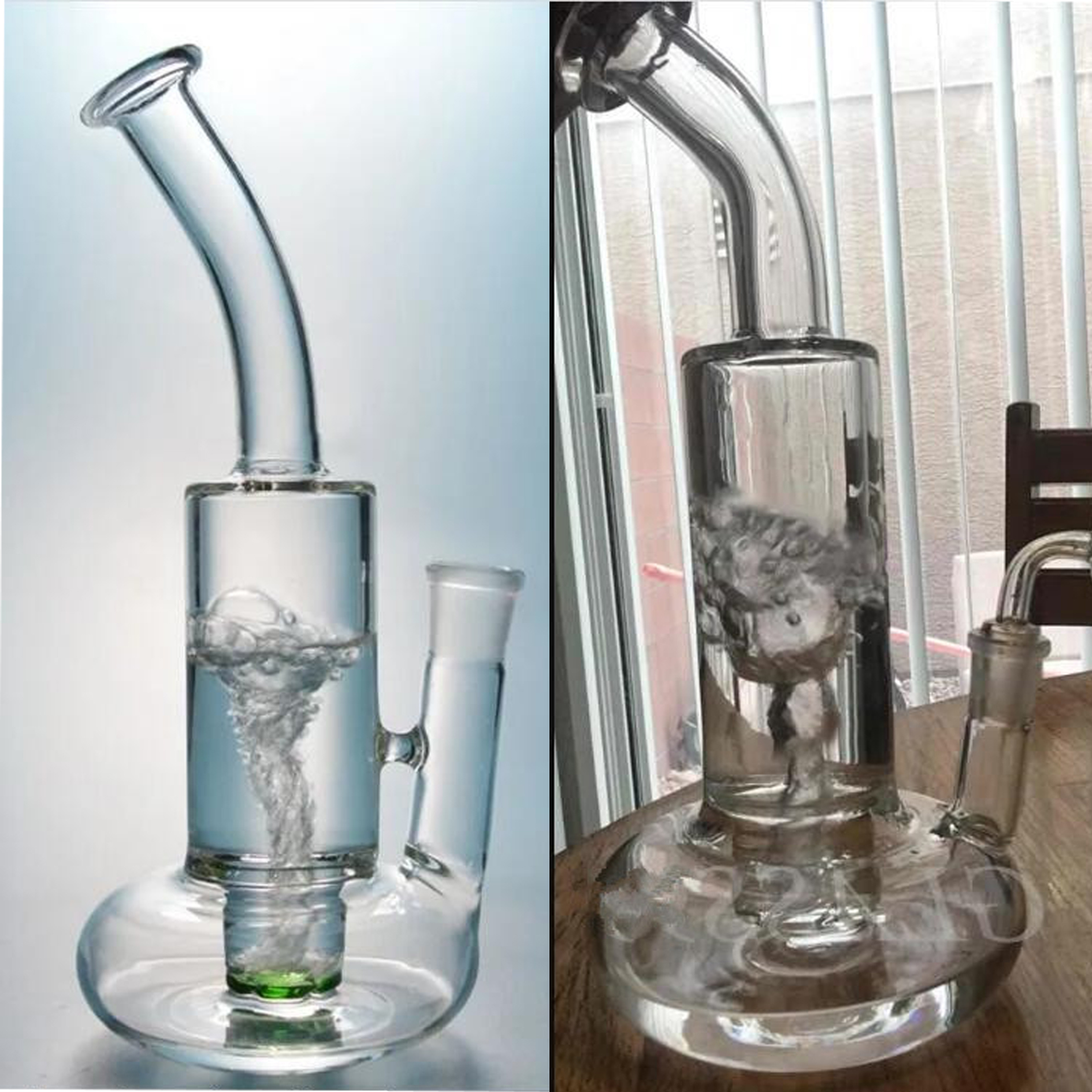 Heady Tornado Bong Hookahs Glass Water Pipe Cyclone Percolator Glasses Recycler Beaker Water Bongs Rig 18mm Bowl