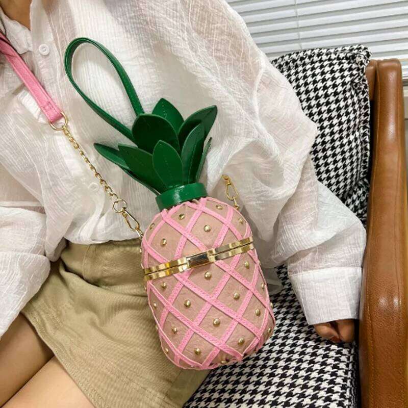2025 New Korean Fashion Versatile Crossbody Personalized Pineapple Shaped Women's Handbag Shoulder Bag