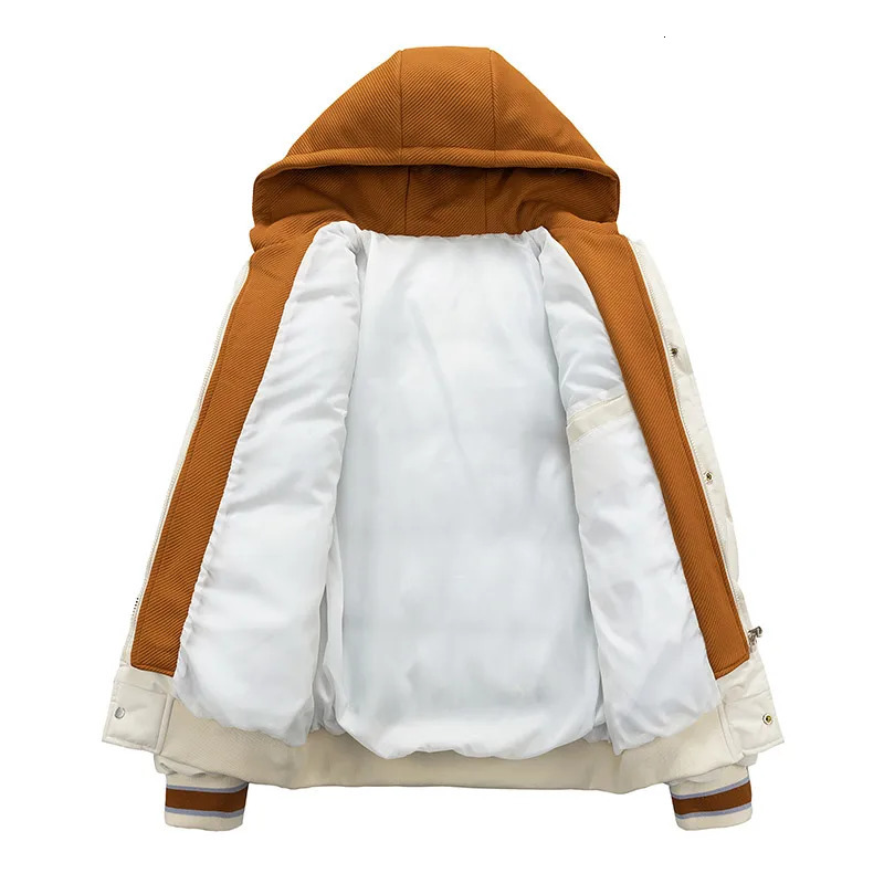 Winter Jacket Mens Zipper Jacket Streetwear Windproof Fashion Jacket Hooded Parkers Winter Thick Thermal Cotton Coat Mens 251028