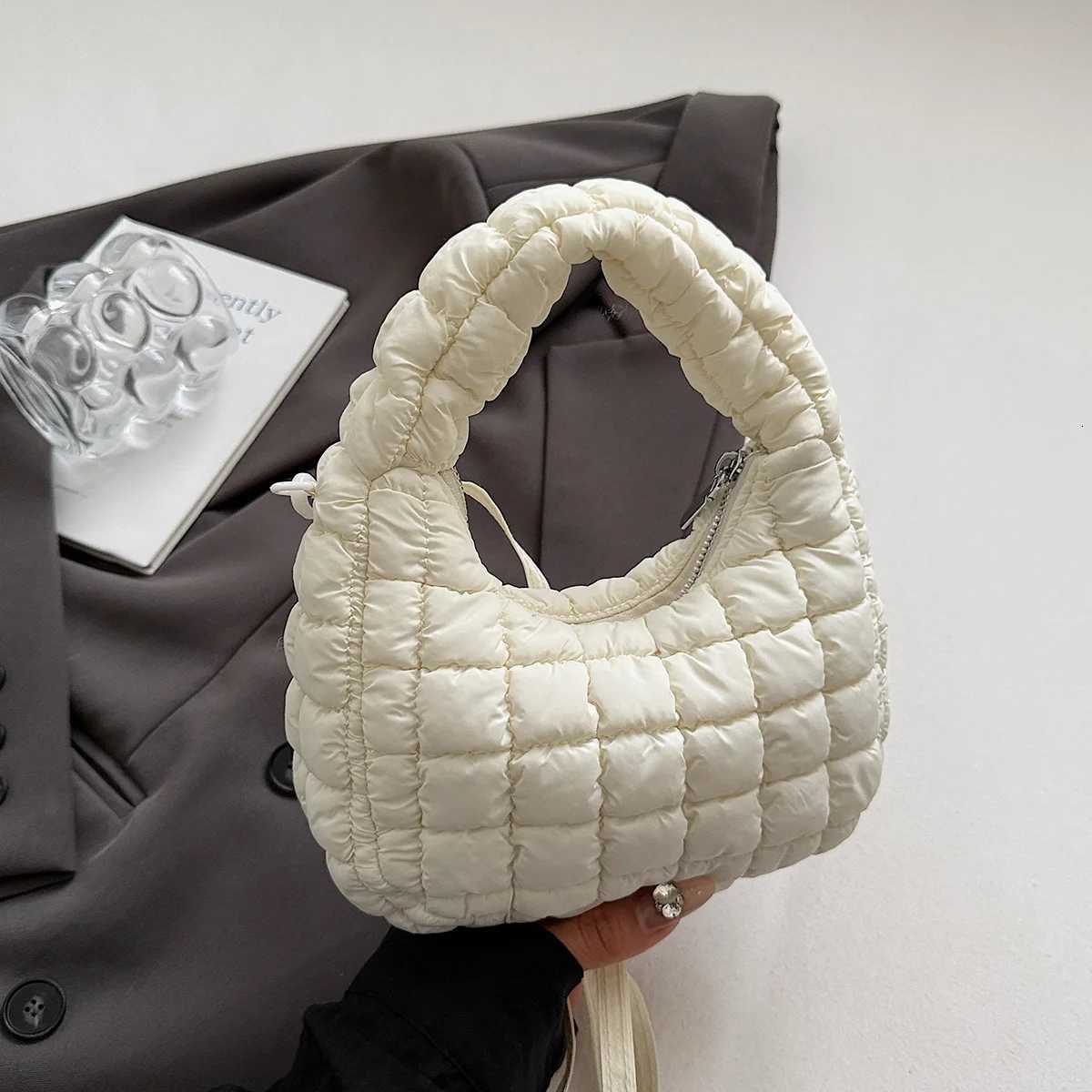 Wen Fi Shoder Bag Crinkle Square Quilted Design Soft Foldable Adjustable Strap Mtifuncti Daily Crossbody Bag D251029