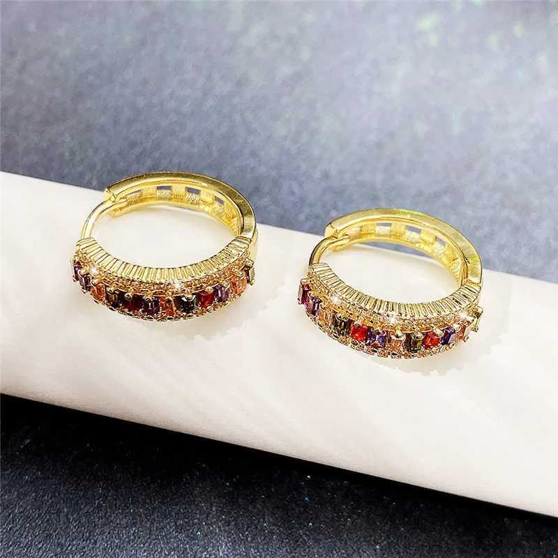 Ins New Fashion Colorful Exquisite Zircon Earrings 14k Plated Gold Plated Minimalist Romantic Luxury Earring Accessories PendantW251029