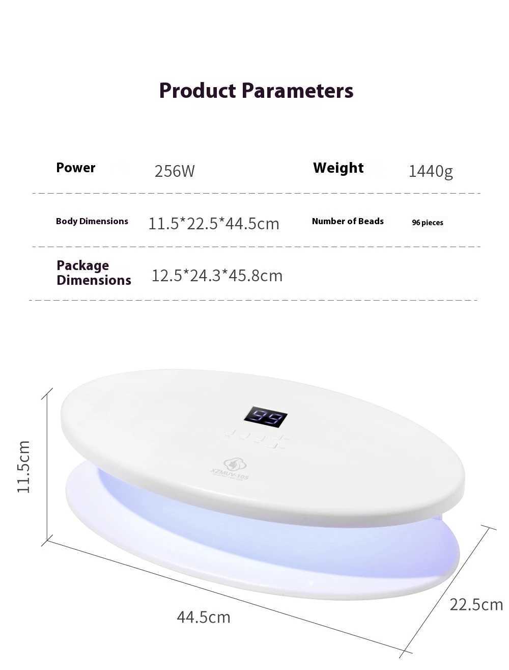 256W UV LED Nail Lamp Gel Nail Dryer Professional Fast Curing 96 LED Light for Manicure Pedicure Nail Art Polish Tool J251115