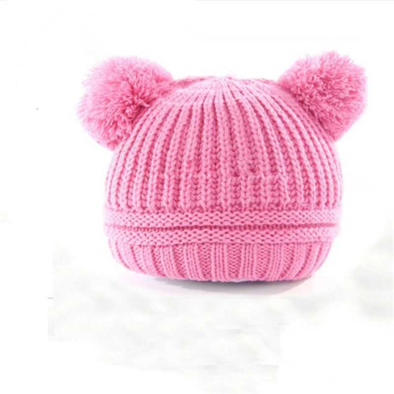 Baby boy and girl Knitting Hat Winter Warm Hairball Ears Lovely Children Cap Christmas Gifts251028