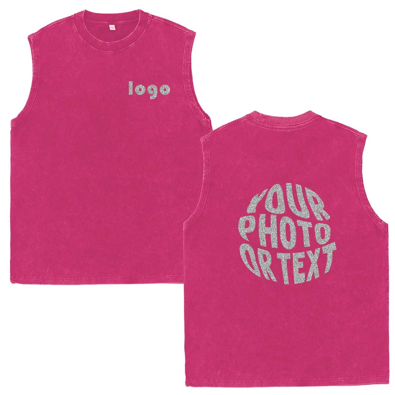 Customized Vest Summer Mens Washed Cotton Tank Tops Muscle Gym Sleeveless Workout T Shirts Running Beach Loose Cutoff Tees W251029