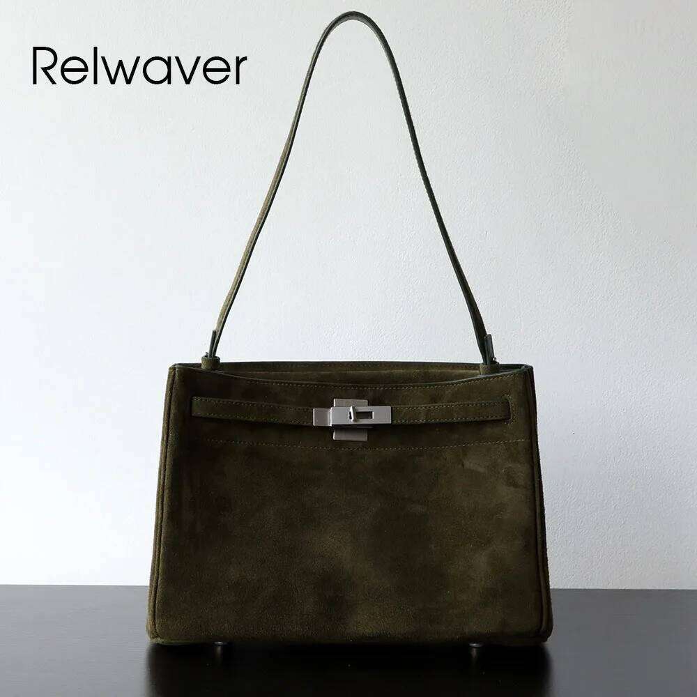 Relwaver shoulder sheep suede genuine leather messenger autumn winter fashion flap party women bag