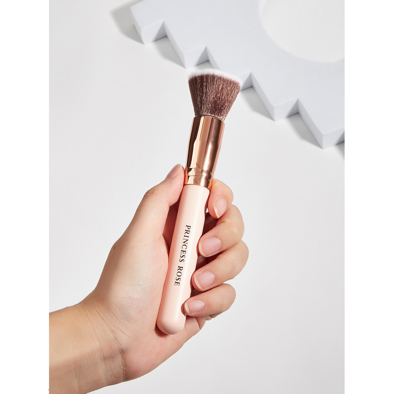 High-Quality Portable Pink Flat Synthetic Hair Concealer Brush Foundation Brush Face Makeup Brush Factory Store Customizable