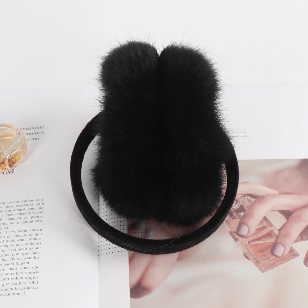 2025 Fashion Girls Outdoor 100 Natural Rabbit Fur Earflaps Women Winter Warm Fluffy Real Rabbit Fur Earmuffs Female Gifts 251029