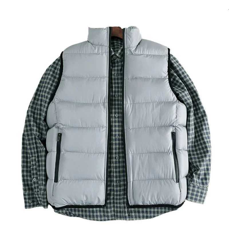 Down Padded Vest for Men Slim Fit Stand Collar Sleeveless Puffer Jackets Autumn Winter Casual Waistcoat Outwear Mens Warm Coat W251029
