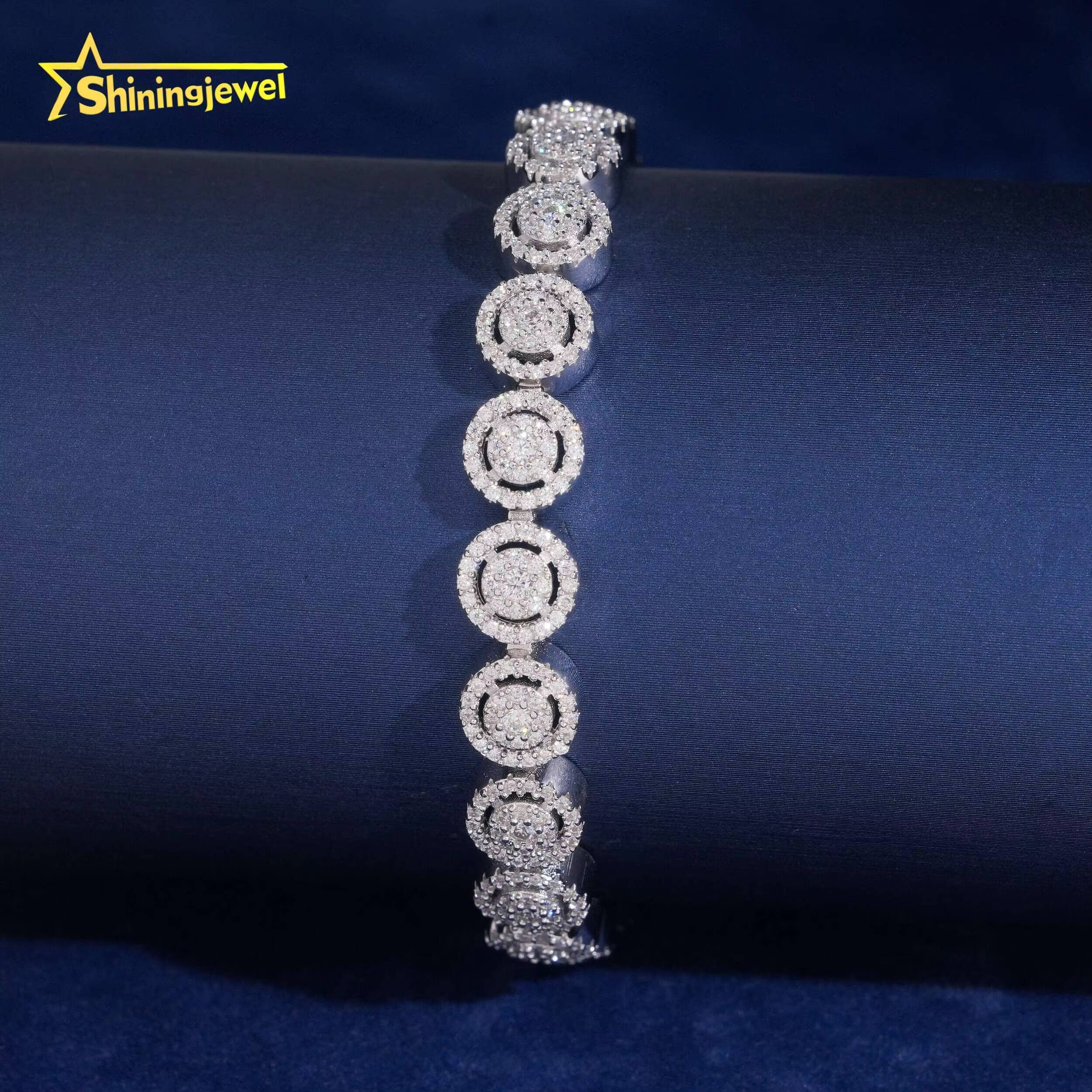 Men Bracelet Luxury Hip Iced Out 8mm Moissanite Cuban Bracelet GRACertificate Custom 925 Silver Bracelet Men Fine Jewelry
