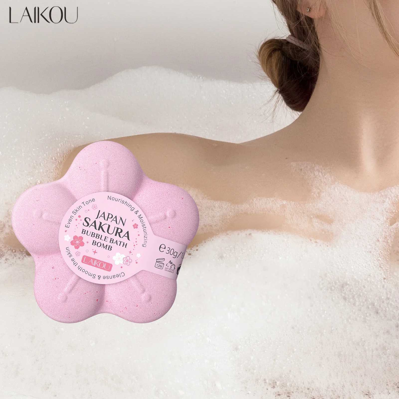LAIKOU Japanese Sakura Bath Bomb Bubble Explosion Bath Salt for Body Cleansing Moisturizing 30g L251029