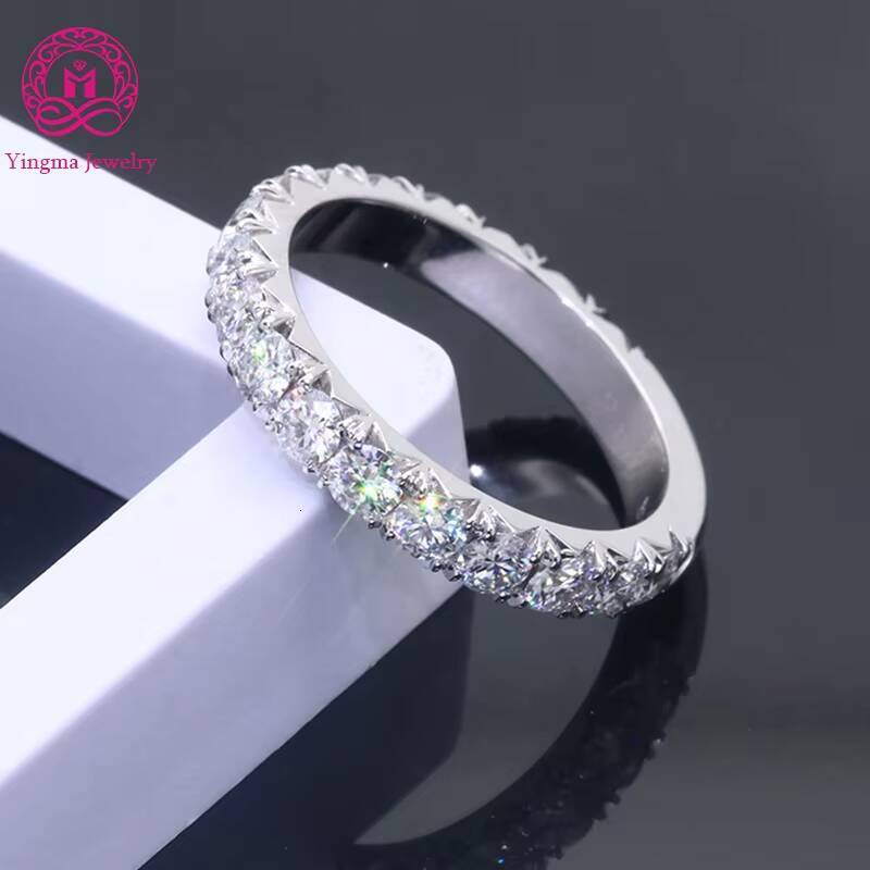 High Quality Moissanite Ring with Certificate Real Gold Jewelry 14K Moissanite Diamond Ring Bride Moissanite Eternity Ring