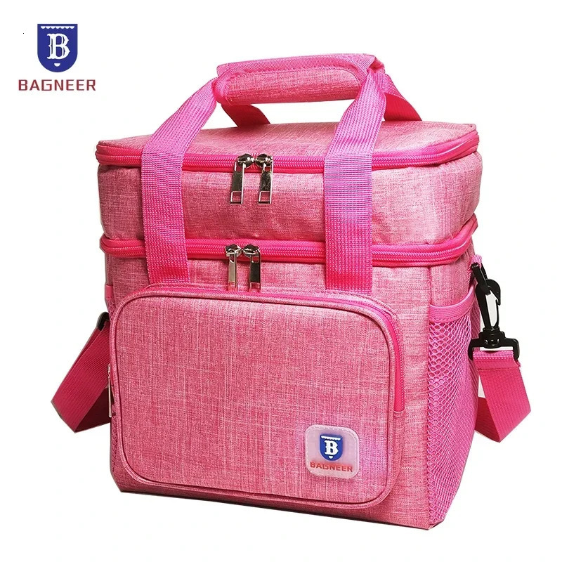 Camping Thermal Lunch Bags Double Layer Insulated Picnic Food Drink Beverage Ice Cooler Bag School Outdoor Travel Storage Bags 251029