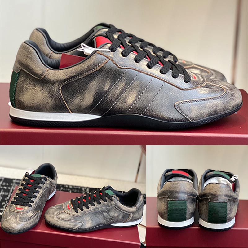 Retro Womens Shift Sneaker Fashion Designer Women Sports Shoes Black Washed Effect Leather bi color Rubber Sole Comfortable Ultra Light Mens Running Shoes sneakers