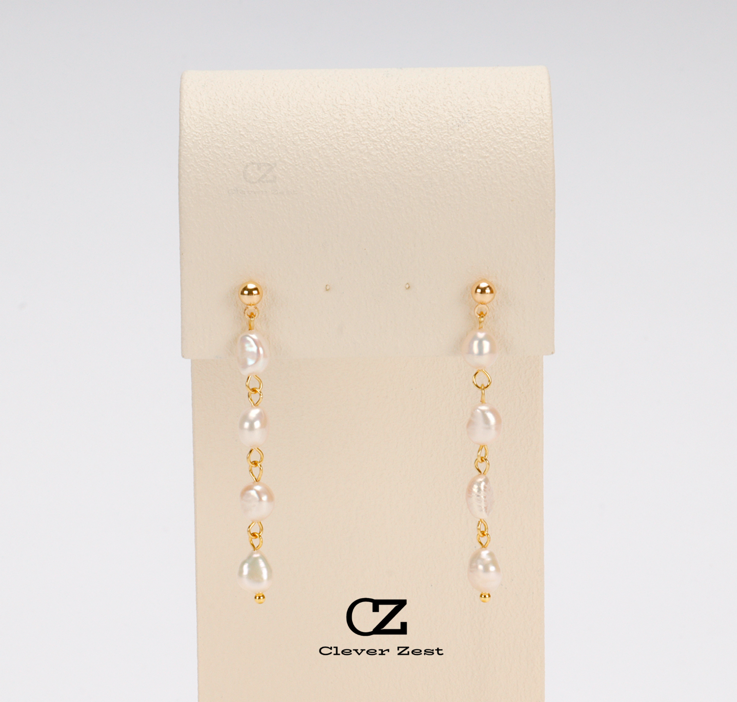 Natural White Rice-Shaped Pearl Long Fringe Earrings 14K Gold-Filled Fashionable Versatile Trend Anniversary Gift Bestie Gift