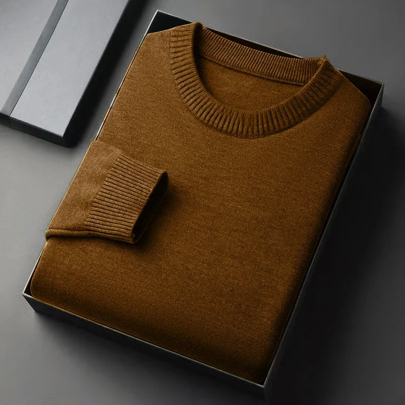 Mens Dress Crew Neck Sweater Slim Fit Lightweight Sweatshirts Knitted Pullover Streetwear Casual Fashion Long Sleeve Sweater 251029