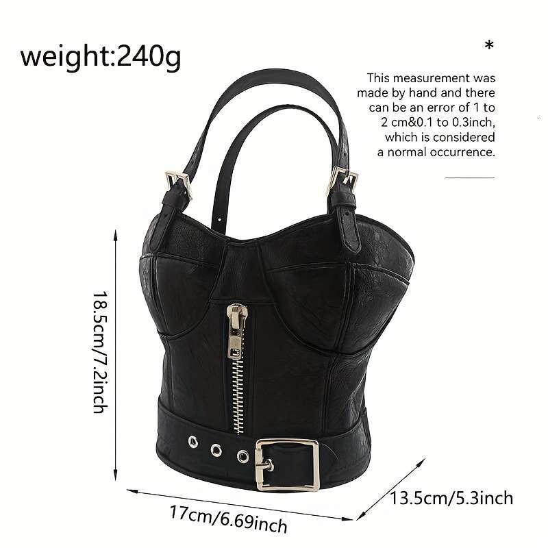 Trendy Dark Punk Zipper Handbags Fashion Designer Catwalk Small Bags, Creative Shape Coin Wallets, High Quality Factory Supplies