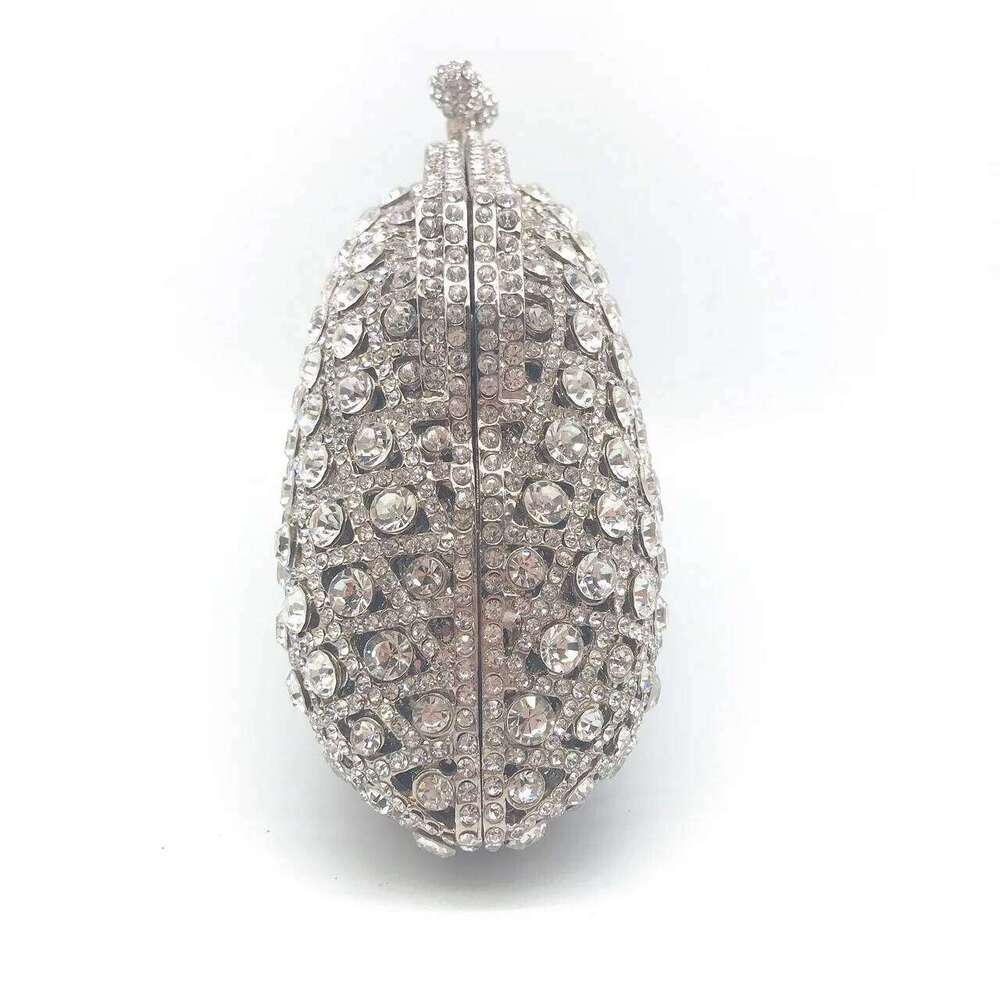 Women Elegant Sier Formal Rhinestone Clutch Purse Banquet Party Wedding Crystal Evening Bag Dia Bridal Handbag