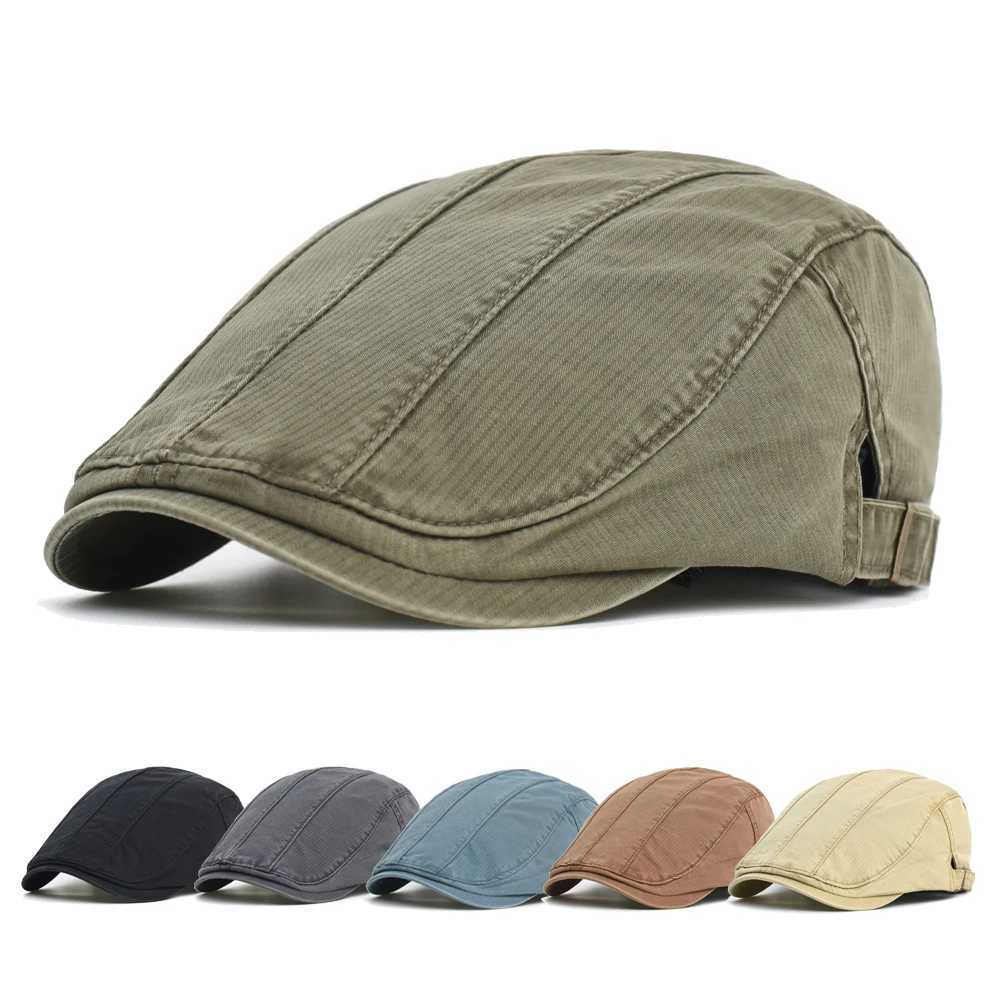 Big Size Spring Summer Soft Washed Cotton Newsboy Cap Men Women Peaked Cap Adjustable Beret Vintage Ivy Flat CapW251029