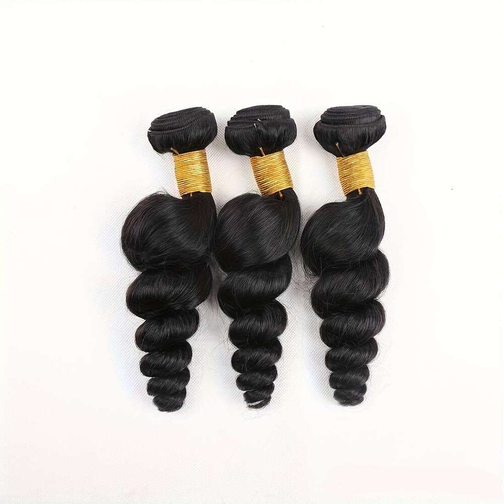 Bundles Peruvian Virgin Human Hair Loose Wave 4X4 Closure, Natural Look & Durable For Women Of All Ethnicities