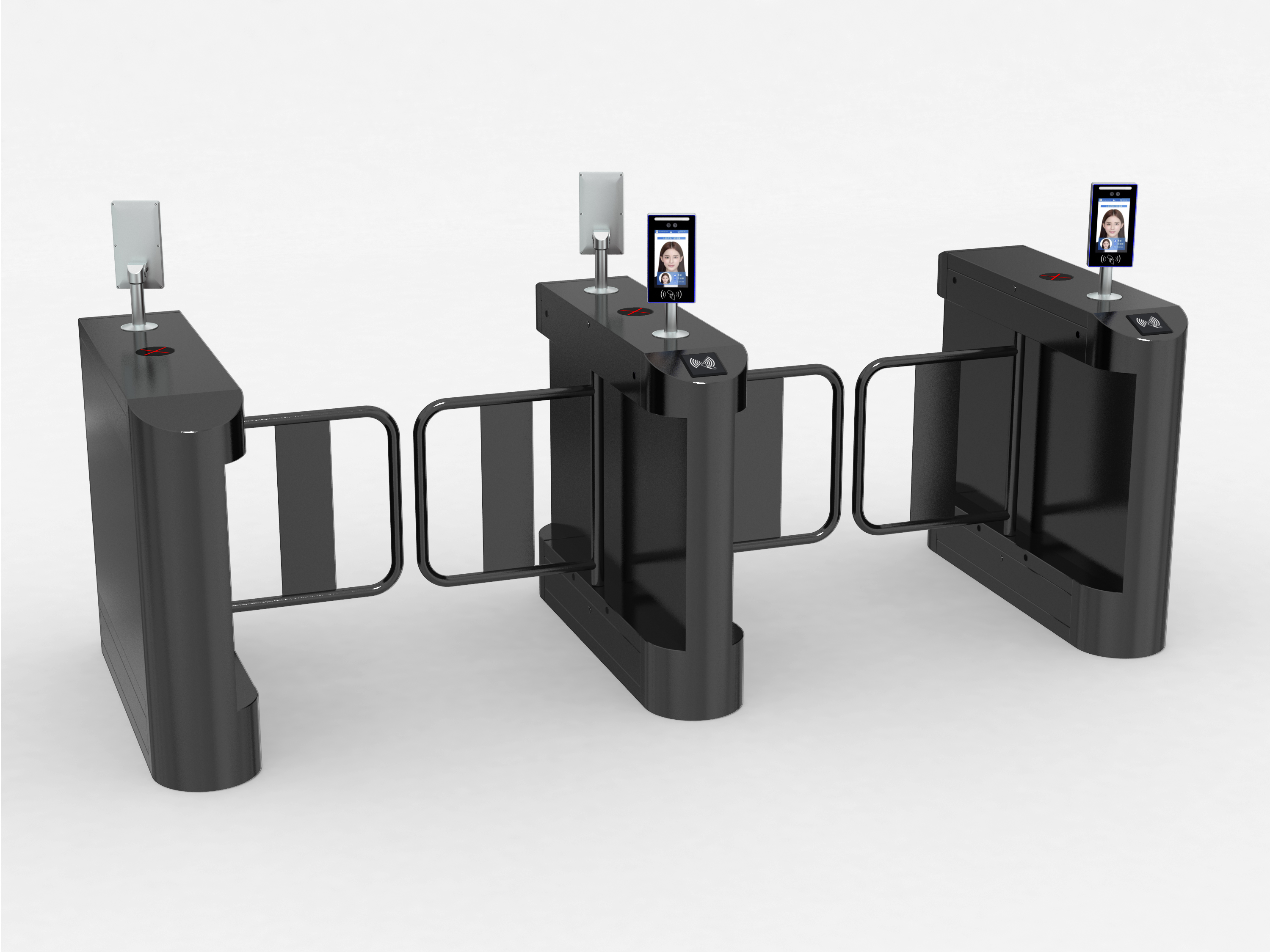 Smart Swing Gate Access Control with Card Recognition, Intelligent Record & Fast Passage, Bi-Directional Turnstile for Office/Commercial Security-NO15
