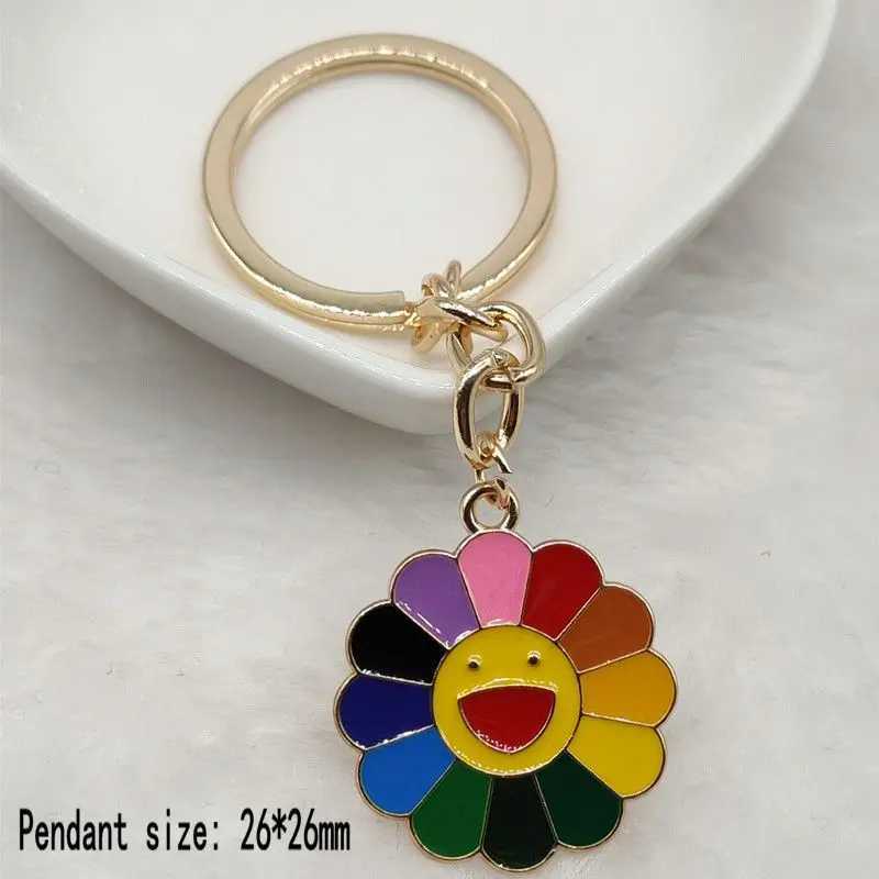 Cute and fashionable enamel daisy key chain Fashion Korean key chain Womens bag Keychain Pendant JewelryW251029