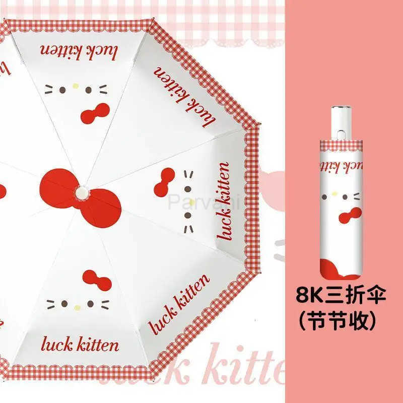 Sanrio Hot Sanrio Hello Kitty Cute Convenient Umbrella Kawaii Anime Sunscreen Uv Protection Student Sunshine and Rain Dual Use Umbrella L251029