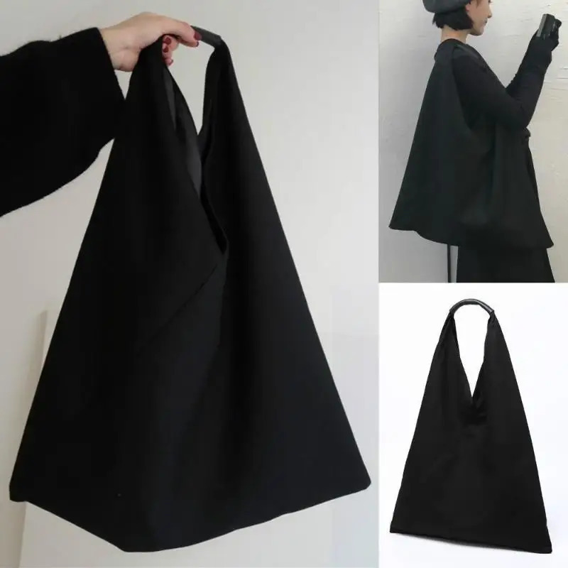 Korean Version Large Capacity Shoulder Bag Solid Color Splicing Casual Canvas Bag Lazy And Fashion Women Shoulder Bag Canvas Bag 251029