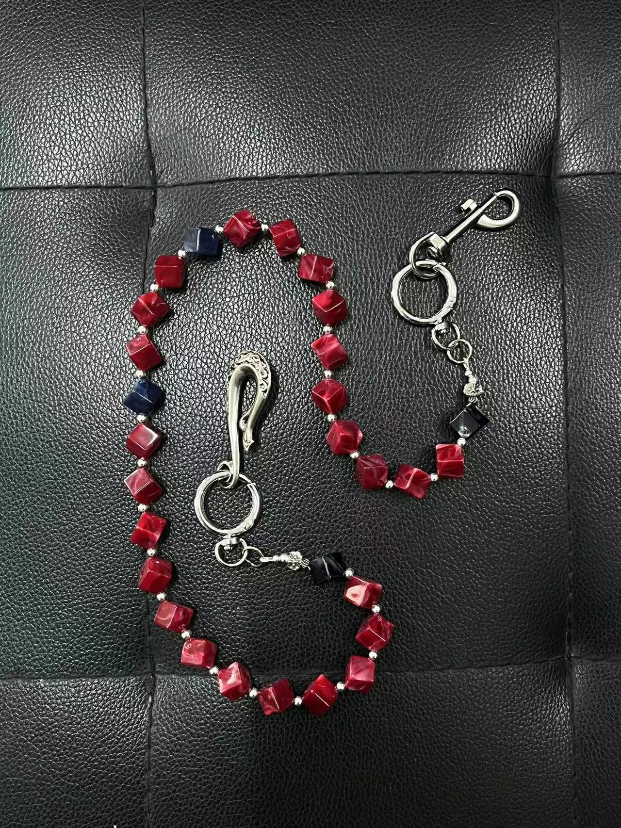 Original KGSC ink smudge acrylic red beads American cleanfit trouser chain vintage retro style denim 251021