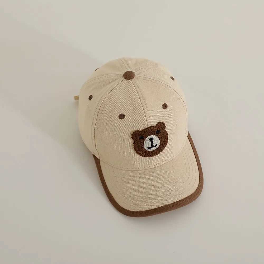 Handmade Knitted Cartoon Bear Baby Baseball Cap Fashion Children Peaked Caps Sunshine Sunscreen Boy Girl Sun Hat Kid Casual Hats251028