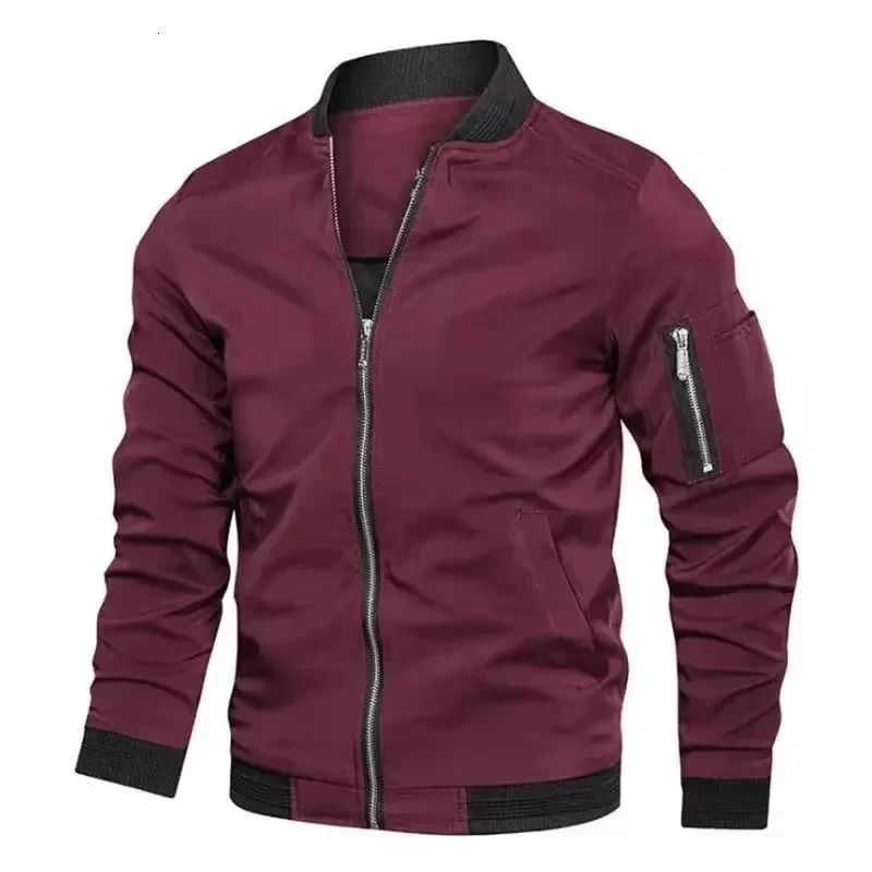 Mens Jacket Autumn Long Sleeve Baseball Uniform Windproof Cycling Thin Jacket Solid Zipper Casual Jacket Outdoor Sports Coat 251029