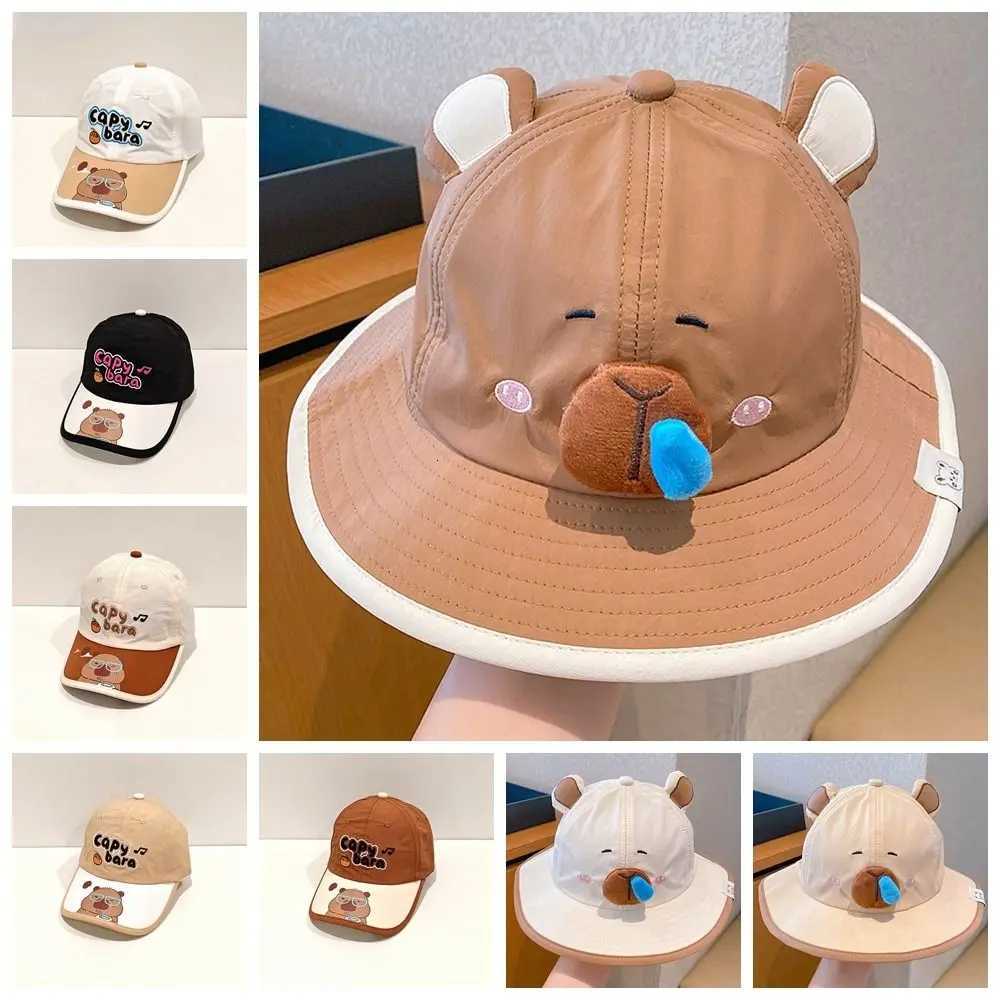 Sweet Kawaii Capybara Baseball Hat Cartoon Sunshade Summer Sunhat Fishmen Hat AntiUV Childrens Peaked Cap Boysgirls251028