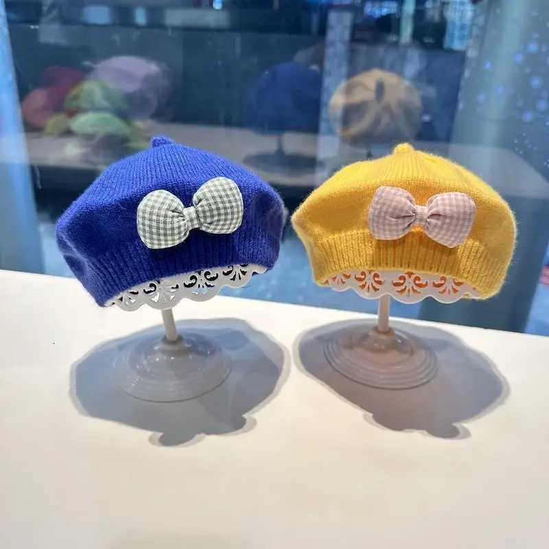 Kids Berets Winter Hat Knitted Bow Hat Berets Caps for Women Retro Hat Baby Girl Hat Autumn Winter Korean Version251028