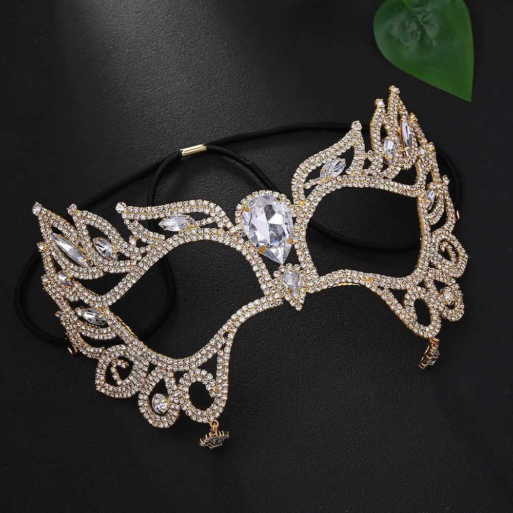Rhinestone Tassel Veil Masks Full Face Women Chains Face Mask Masquerade Dance Party Performance Sexy Facial Accessories JewelryW251029