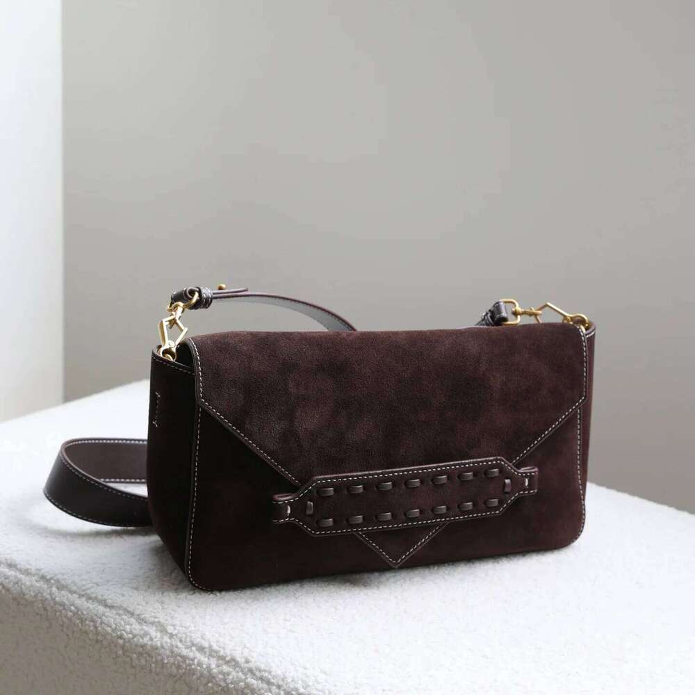 Suede Envelope Fall Winter Latest Style Niche Creation Matte Leather Vintage Minimalist Shoulder Crossbody Bag Women's Bag Suotong1029