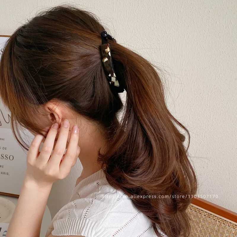 Anti slip banana clip with low hair volume vertical clipKorean FRANCE chocolate brown ponytail clipTwisted hair clipW251028