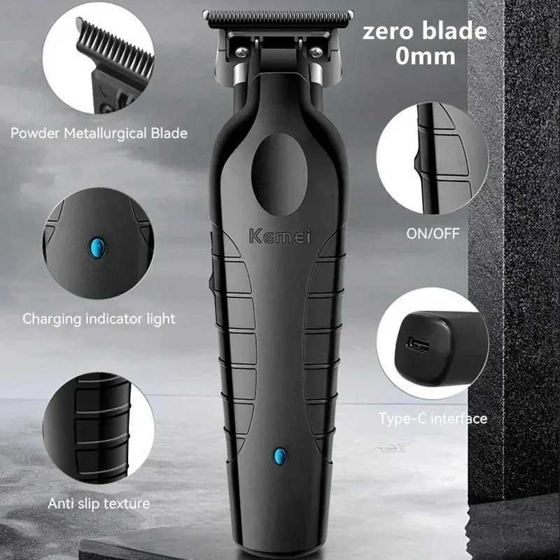 Kemei Hair Trimmers Professional Hair Trimmers 0mm Barber Haircut Machine Electric Clippers Rechargeable Trimmer for Men KM2299 M251029