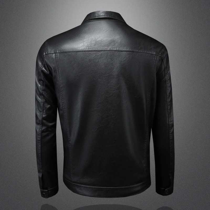 Highquality Mens Leather Jacket Fashion Casual Motorcycle Bike Leather Jackets Handsome Streetwear Waterproof Mens ClothingT251029