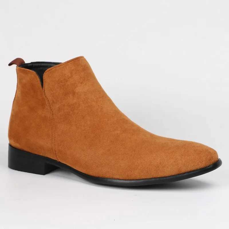 Brand Leather Men Chelsea Boots Designer Italy Dress Boots Men Fashion Casual Business Ankle Boots Dress Man Shoes Large Size Z251029