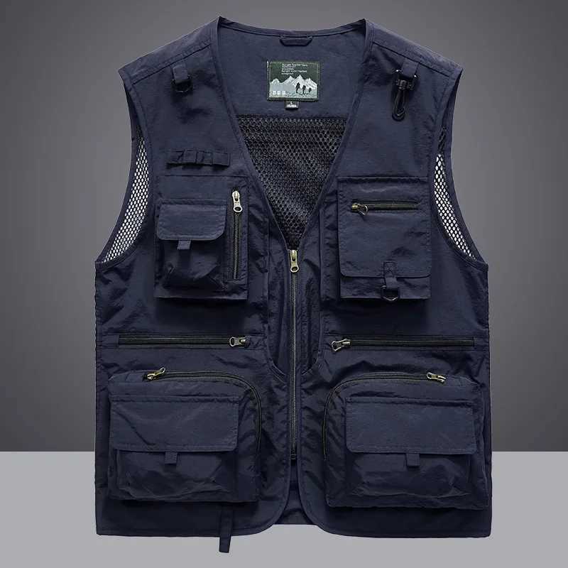 7XL 4 Pockets Summer New Men US Tactical Hiking Fishing Vest Man Photographer Waistcoat Mesh Cargo Sleeveless Jacket Tool Vest W251029