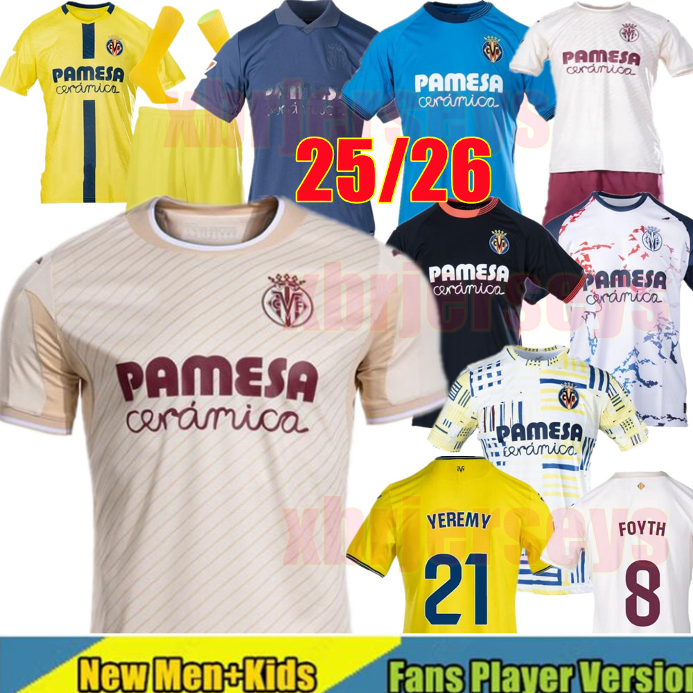 4XL 25 26 Villarreal CF Soccer Jerseys CF S.CAZORLA MIKAUTADZE 2025 2026 DIA GERARO AKHOMACH 05 06 Retro camiseta Parejo MALEIRO MOI YEREMY men kids Kits Football Shirt