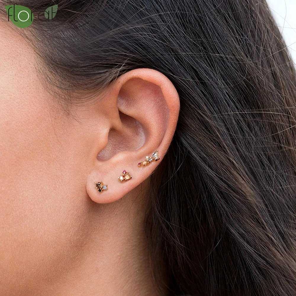 925 Sterling Silver Needle Fashion Heart Earrings for Women Shiny Colorful Crystal Stud Earring Party Premium Luxury JewelryW251029