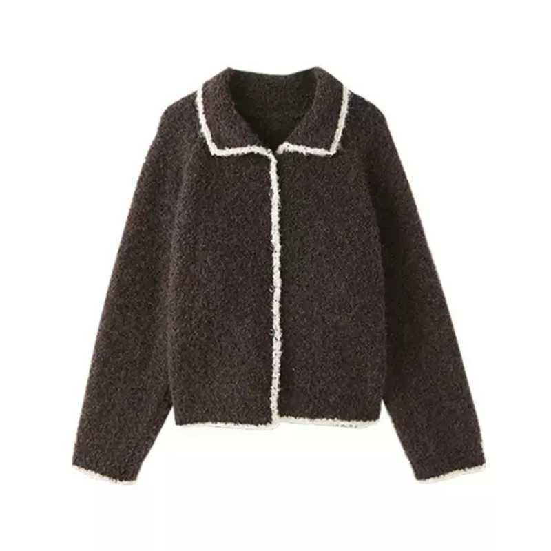 Autumn Winter Elegant Button Sweater Jacket New Retro Turndouwn Collar Sweater Casual Knitted Cardigan Jacket Sweet KnitwearT251028