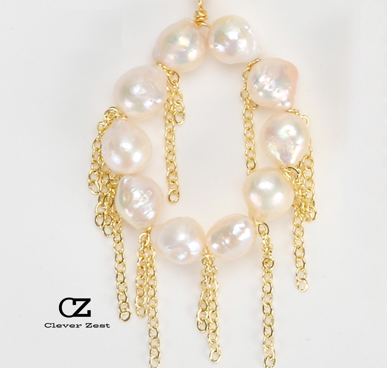 Natural White Millet Baroque Pearl Fringe Earrings 14K Gold-Filled Fashionable Versatile Trend-Setting Anniversary Gift Best Friend Gift