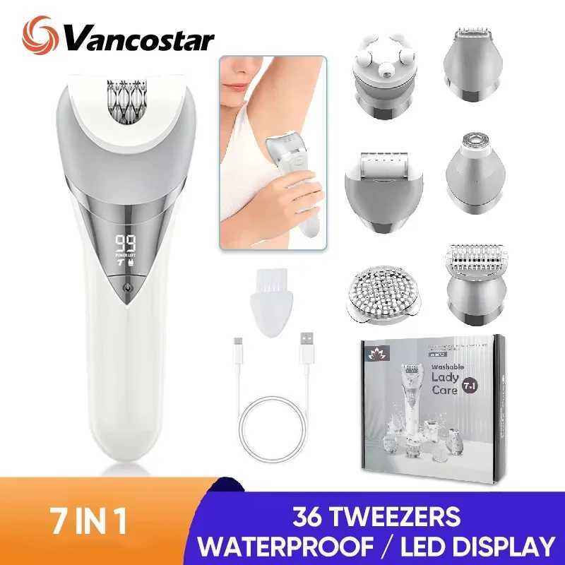 7in1 Electric Hair Removal for Women Bikini Trimmer Razor Massager Foot Callus Remover Waterproof Body Epilator Facial Razor J251117