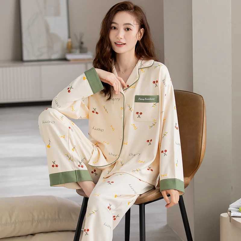 Pyjamas Women Clothing Sets Autumn Pajamas for Teen Girls Kawaii Pijamas Sleepwear Breathable loungewearT251029