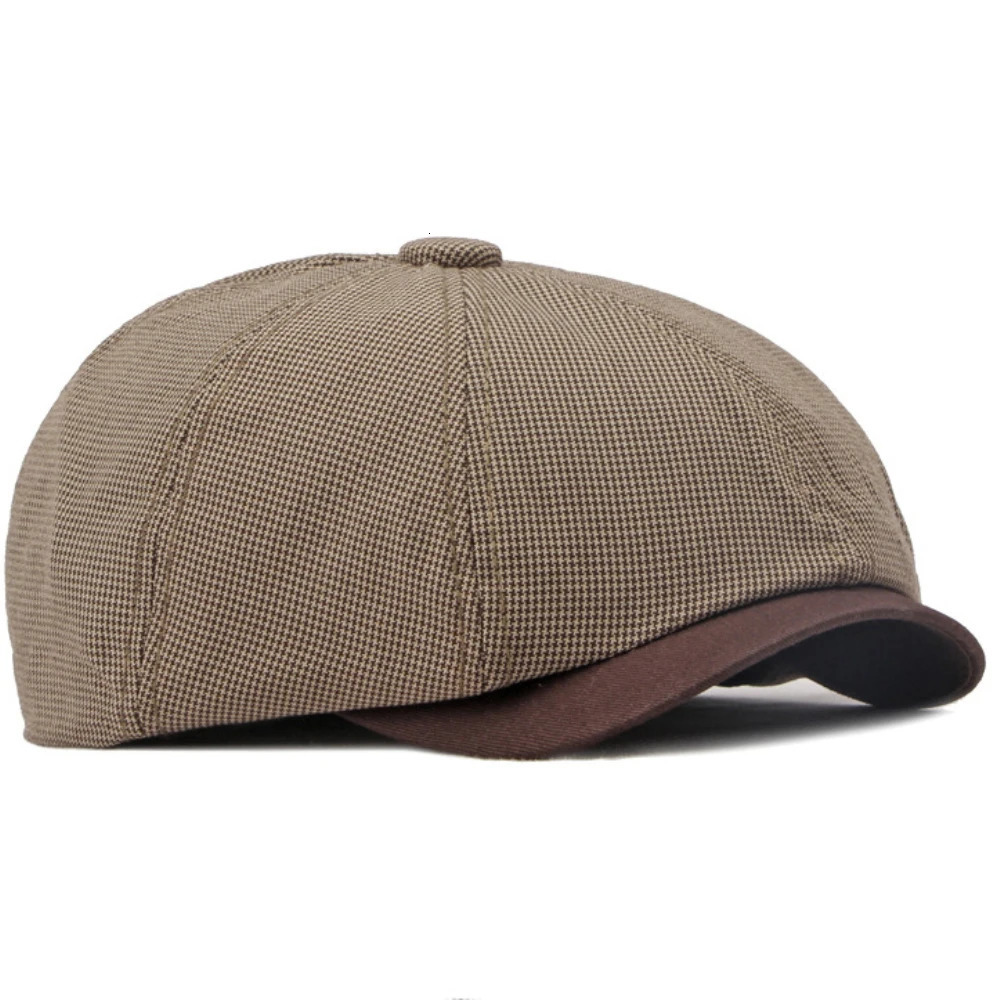 HT4168 Berets Spring Summer Caps for Men Women Artist Painter Octagonal Beret Hat Flat Cap Male Female Plaid 251013