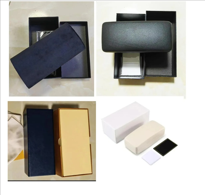 SUMMER Top Quality yellow Black Brown Red Sunglasses packages Box with Glasses Clothes High 9style EYEGlasses Black Case Eyewear Accessories box