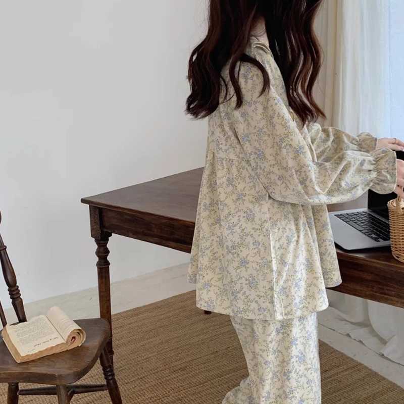 Women Plus Size Pajamas Garden Style Student Homewear TwoPiece Korean Version of the Bow Can Be Worn Outside LongSleeved womenT251029