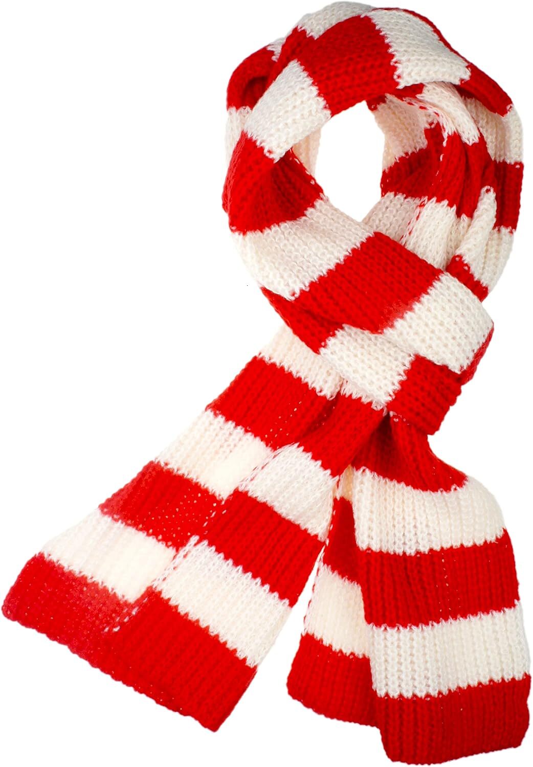 Custom Christmas Fall Winter Ultra Soft Knit Striped Scarf for Women Men Boys Girls